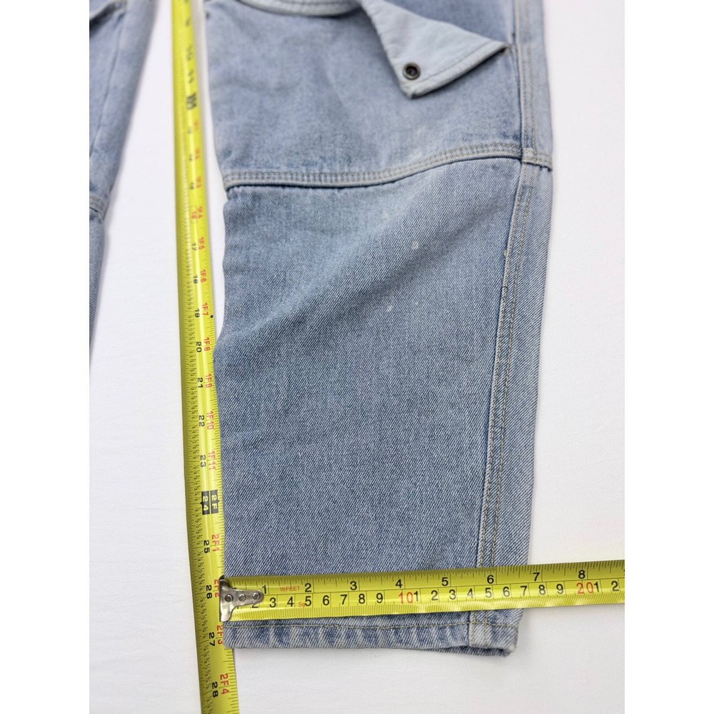 Vintage Y2K Express Avant Garde Utility Panel Barrel Leg Jeans Light Wash 4 - Picture 6 of 14